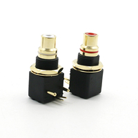 Connecteur RF à angle droit RCA plaqué or Plaque d'insertion coudée pour montage sur circuit imprimé Connecteurs de haute qualité