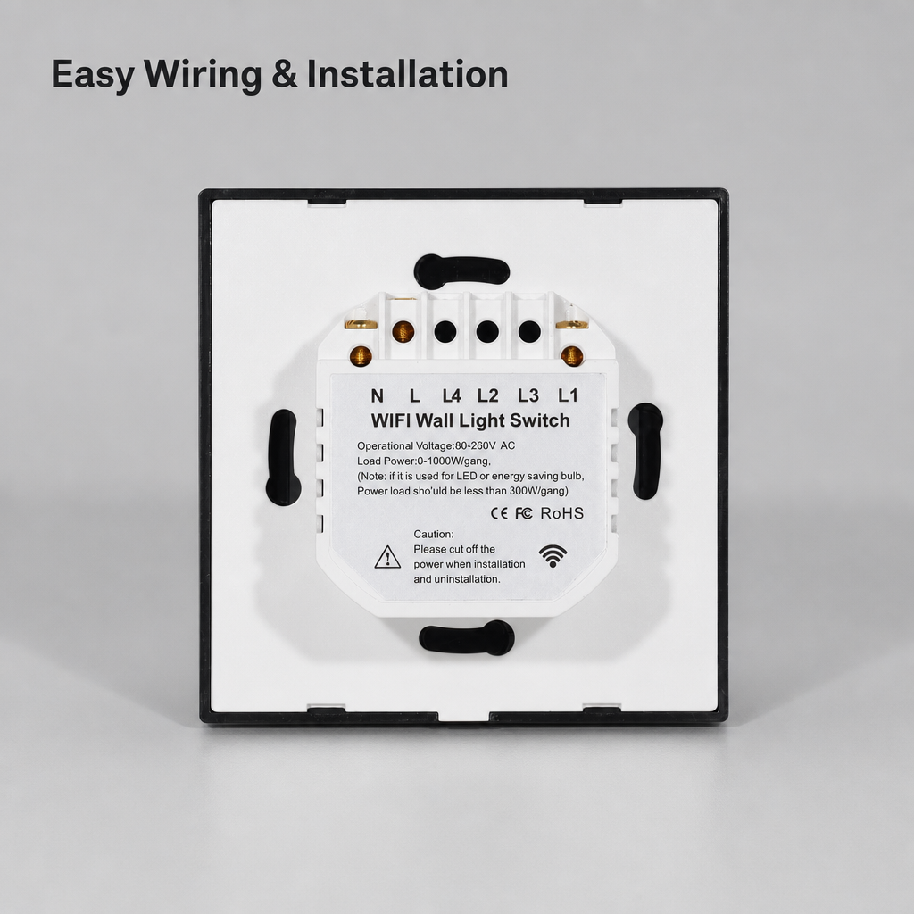 WiFi Smart Light Switch EU Standard 1 2 3 4 Gang No Hub Voice Control Timer Remote App Control Tempered 10A Waterproof Durable · image 3