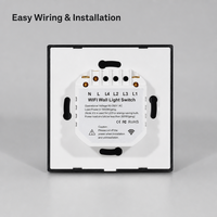 Interrupteur intelligent Wi-Fi, norme européenne, 1, 2, 3 ou 4 voies, sans hub, commande vocale, minuterie, contrôle à distance via application, verre trempé, 10A, étanche, durable