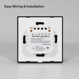 WiFi Smart Light <strong>Switch</strong> EU Standard 1 2 3 4 Gang No Hub Voice <strong>Control</strong> Timer <strong>Remote</strong> App <strong>Control</strong> Tempered 10A Waterproof Durable - Product Image 3
