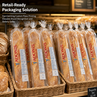 Sacs à pain en plastique transparent OPP micro-perforés personnalisés avec fermeture à languette pour produits alimentaires frais de boulangerie, toast et pain au levain