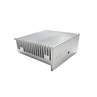 Dissipateur thermique compact en aluminium extrudé avec rebord de montage, à ailettes à rapport de hauteur à largeur élevé, pour unité d'alimentation embarquée