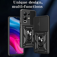 Étui de protection antichoc avec fenêtre coulissante et protection intégrale de l'objectif de la caméra pour Infinix Note 50 Pro 4G/Note 50 4G/Note 50X5G