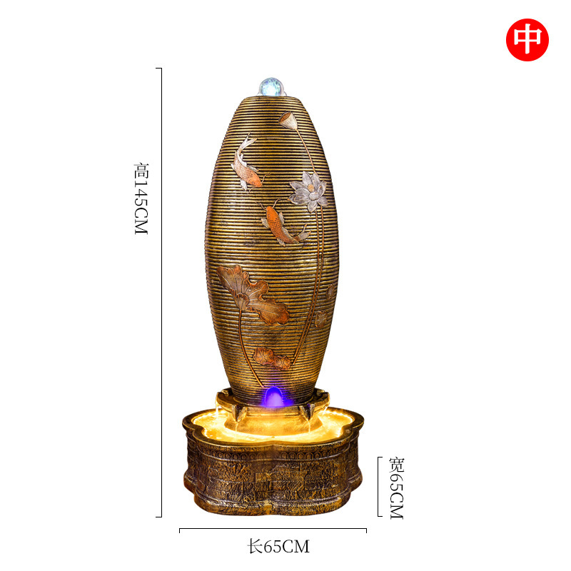 Diseño de pez, tamaño mediano, dorado: 65*65*145CM