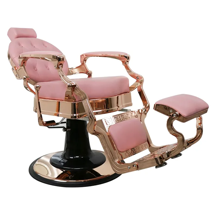 Barbershop Salon Furniture Pink Hair Saloon Chairs Gold Hairdressing Chair Barber Chair For Sales