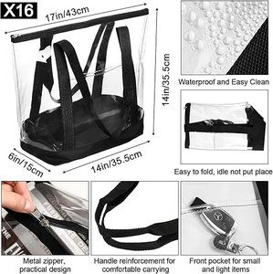 Sacs fourre-tout transparents personnalisés en gros, sacs à main en PVC, sacs fourre-tout imperméables réutilisables pour la plage, les voyages, la vente au détail, la promotion - Product Image 2