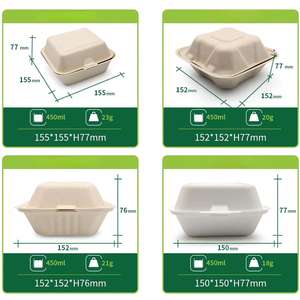 Fournisseur de boîtes à hamburgers jetables écologiques, emballage de boîtes à emporter, emballage personnalisé en papier biodégradable, emballage alimentaire pour hamburgers - Product Image 2