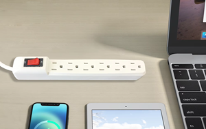 Vente en gros Interrupteur mural et prise de courant triplet 6 prises avec protection contre les surtensions-Cordon de rallonge pour barre d'alimentation - Product Image 4