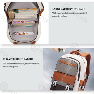 Sac à dos léger pour étudiants du collège, de la 1ère à la 4ème année, avec impression de logo personnalisé Fuliya, imperméable et grande capacité - Product Image 4