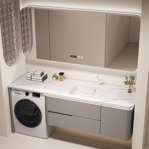<span class=keywords><strong>Mobile</strong></span> <span class=keywords><strong>Bagno</strong></span> in Legno Massello Verniciato <span class=keywords><strong>con</strong></span> Lavabo Integrato in Acrilico Termoformato e <span class=keywords><strong>Mobile</strong></span> Lavatrice - Product Image 2