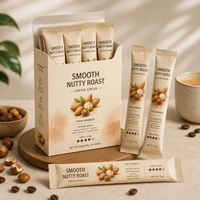 Sachets de café individuels imprimés sur mesure avec boîte, sachet refermable en aluminium pour poudre de café instantané 10g 20g