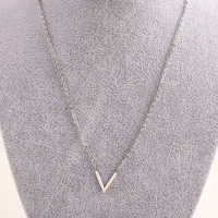 Collier à breloques en forme de v, couleur or Rose, fabricant et fournisseur de bijoux