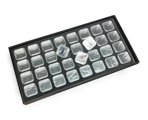 transparent plastic film jewelry showcase suspension container loose diamond storage box gemstone holder