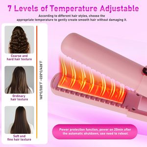 Plancha y Rizador de Vapor Portátil 2 en 1 LAMA Recargable con Pantalla LCD y 5 Velocidades, Estilizador de Cabello de Cerámica con Estuche - Product Image 3