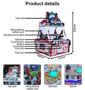 Joymax Vente Flash Machine de Jeu d'Arcade à Monnaie City of Star Push Toy Quatre Joueurs Mini Grue à Pinces - Product Image 6