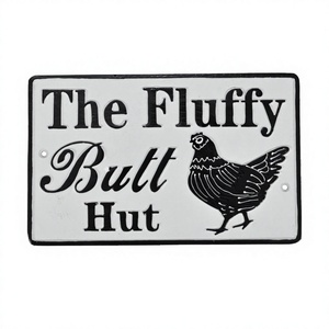 Letrero Decorativo The Fluffy Butt Hut, Artesanía, Decoración de Pared Rústica, Letrero de Pared Personalizado, Letrero de Metal a Precios Bajos - Product Image 1