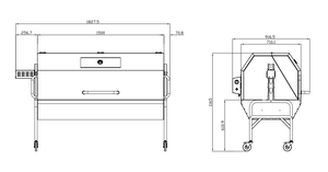 Barbecue portable en acier inoxydable de 1500 mm pour l'extérieur avec rôtissoire pour rôtir un cochon entier jusqu'à 60 <span class=keywords><strong>kg</strong></span>, agneau, broche, gaz et charbon de bois - Product Image 6