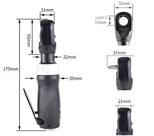 TY5T438C Clé à cliquet pneumatique compacte à passage traversant |   3/8" |   450 tr/min |   Clé à cliquet industrielle 41 Nm |   Adaptateur de douille 10 mm, 12 mm, 13 mm - Product Image 4