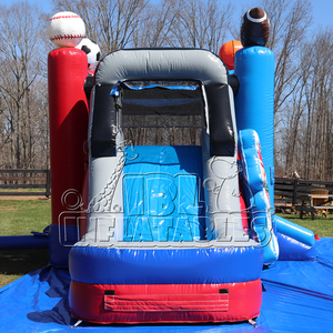 Castello Gonfiabile Commerciale Sportivo Combinato con Scivolo, Casa Gonfiabile Personalizzata con Scivolo, Parco Giochi Esterno in PVC per Noleggio Eventi - Product Image 2