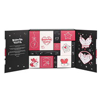 Calendrier de l'Avent personnalisé 2026, nouveau design en feuille d'or, boîte de calendrier créative pliable en une seule pièce, boîte aveugle pour Noël
