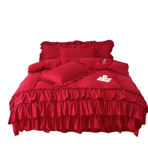 <span class=keywords><strong>2025</strong></span> Thanh Lịch Phong Cách Pháp Bốn Mảnh Thiết Lập Hiện Đại Công Chúa Tinh Tế Nhiều Lớp Xù Bộ Đồ Giường Váy Bộ - Product Image 1