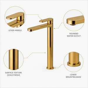 Modern Tall Bathroom Sink <strong>Faucet</strong> Brass Single Handle High Rise Basin Mixer Tap Ceramic Cartridge Deck Mount for Hotel Project - Product Image 4