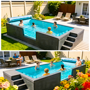 Piscine murale en acrylique résistant à la chaleur, piscine en fibre de verre à prix avantageux, piscine conteneur à vendre - Product Image 3