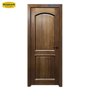 Porte intérieure <span class=keywords><strong>en</strong></span> <span class=keywords><strong>bois</strong></span> massif de noyer, à panneaux surélevés, pré-montée, étanche, pour chambre et salle de bain, design artisanal traditionnel américain - Product Image 1