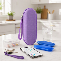 Étui isotherme antichoc en polyester rigide et EVA pour stylo à insuline, portable, pour voyage, avec fermeture éclair, personnalisable, nouveau, OEM, vente en gros