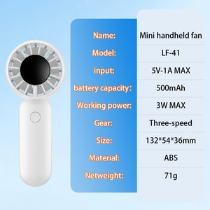 Ventilador de Mano Recargable de 500 mAh, Mini Ventilador Portátil, Brisa Fresca con Cordón - Product Image 5