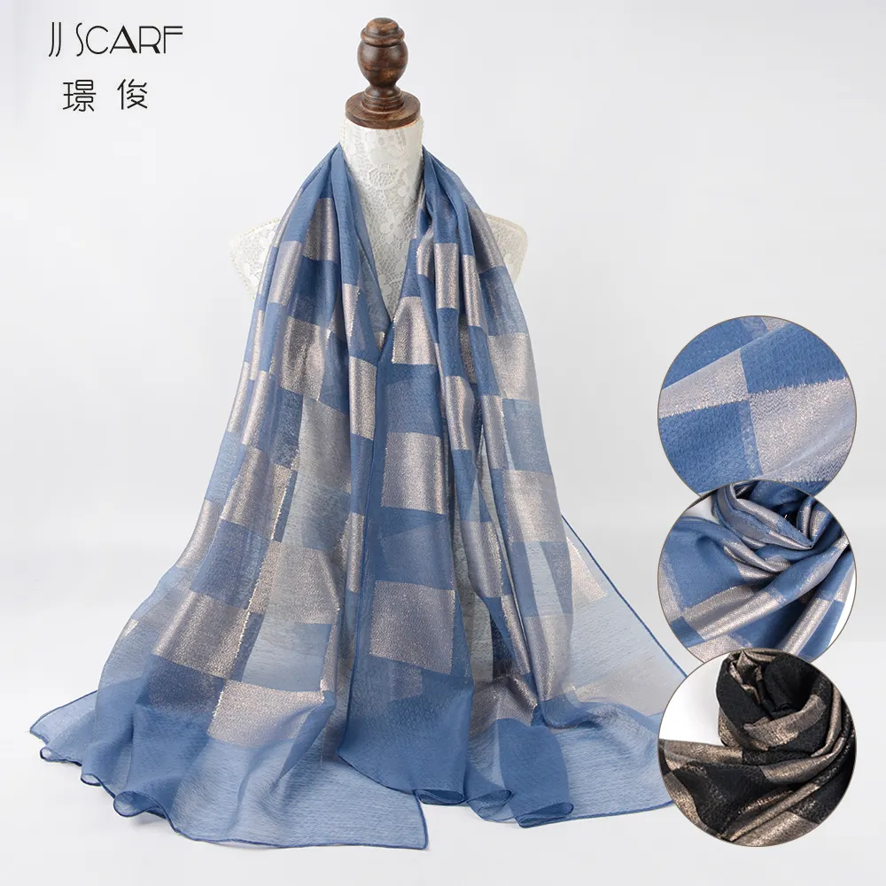 High quality wholesale indian organza fashion women jacquard scarf