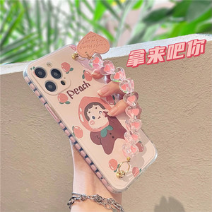 Funda Protectora para Teléfono con Cadena de Pulsera de Niña con Diseño de Melocotón para iPhone 12 Pro Max Mini 11 Pro Max XR X XS Max 7 8 Plus SE <span class=keywords><strong>2021</strong></span> - Product Image 5