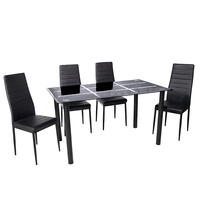 Ensemble de table à manger en verre rectangulaire chaises en PVC meubles confortables pour la maison et le café