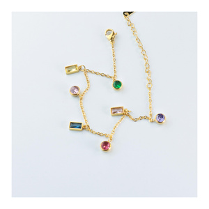 Pulsera de Cadena de Acero Inoxidable Multicolor Dorada al por Mayor con Cuentas, Accesorios de Moda para Mujer, Regalo, Logotipo Personalizado - Product Image 1
