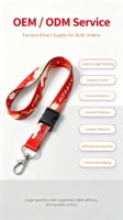 Lanière personnalisée par sublimation pour usine, avec logo sur mesure, en polyester, porte-clés et porte-badge d'identification