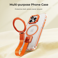 Nouveau design Housse de protection antichoc Étuis magnétiques pour téléphone portable de luxe avec anneau de sangle Béquille pour iPhone