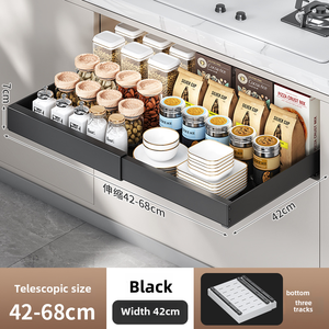 Estantes Extensibles para Gabinetes de Cocina, Organizador Multifuncional Moderno de Acero Inoxidable para Cubiertos - Product Image 4
