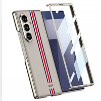 Étui de téléphone portable GKK pour Z Fold 7/6 en PC, antichoc avec support intégré, design simple et tendance, 9 couleurs
