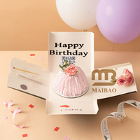 Boîte à gâteaux pliable personnalisée Eco Arabic Bakery Shop to Go Boîte à gâteaux pliable à emporter intégrée Pâtisserie Dessert Anniversaire Surprise Gâteau Pétale Boîte