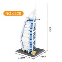 5220 dubaï mondialement célèbre Architecture moscou repère Burjal arabe hôtel bloc ensemble blocs de construction pour enfants jouets éducatifs