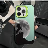 Étui de téléphone portable Cool Earth Horse Silver pour iPhone 16 Plus 15 Pro Max 14 13 12 11, coque arrière transparente antichoc IMD