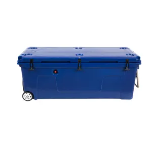 Caja enfriadora dura moldeada con ruedas grandes de 200L, caja térmica de plástico PE aislada para acampar al aire libre, pesca, enfriadores de hielo
