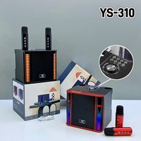 YS310 Boombox 3-in-1 RGB LED 3000mAh dengan Dua Mic Nirkabel, Speaker USB/TF/Karaoke untuk Pesta, Dilengkapi Fitur Vocal Cut & Reverb