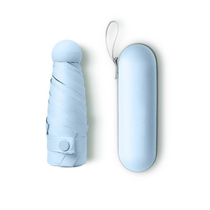 OEM&ODM Cheap Uv Protection Pocket Portable Mini Hard Case 5 Folding Capsule <b>Umbrella</b> for the Rain With Logo Print - Product Image 1