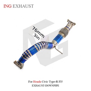 ท่อหน้า ING Titanium 76 มม. (3 ท่อ) สำหรับ Honda Civic Type-R FK8 FL5 น้ำหนักเบาพิเศษ ประสิทธิภาพสูง อะไหล่แต่งเพิ่มสมรรถนะ ขายส่ง - Product Image 5