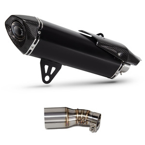 ท่อไอเสียรถจักรยานยนต์แบบเลื่อนลงบนสายปรับเปลี่ยนท่อเชื่อมตรงกลางท่อไอเสีย Akra พร้อม dB Killer สำหรับ <span class=keywords><strong>C400</strong></span> <span class=keywords><strong>BMW</strong></span> C400X C400GT 2018-2020 - Product Image 3