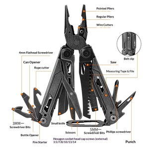 Herramienta Multiusos 24 en 1 de Acero Inoxidable, Alicates, Cuchillo, para Exteriores, Camping, Auto, Plegable y Portátil - Product Image 5