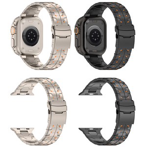 สายนาฬิกาไทเทเนียม RYB สำหรับ <span class=keywords><strong>Apple</strong></span> <span class=keywords><strong>Watch</strong></span> 41 มม. แบบพับได้ ใช้ได้กับ <span class=keywords><strong>Series</strong></span> 9 8 7 6 5 <span class=keywords><strong>4</strong></span> 3 2 1 SE สายเปลี่ยน - Product Image 2