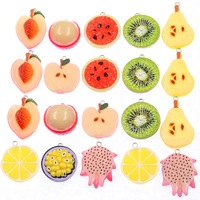 P27 Harsen Gemengde Fruitplakjes Charms Mini Watermeloen Kiwi Dragon Fruit Hangertjes voor DIY Sieraden maken Benodigdheden Groothandel