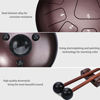 Jinfang High Purity 6-12inch 10 Notes Steel Tongue Drum Handpan Tank Drum Professional Percussion Instrument